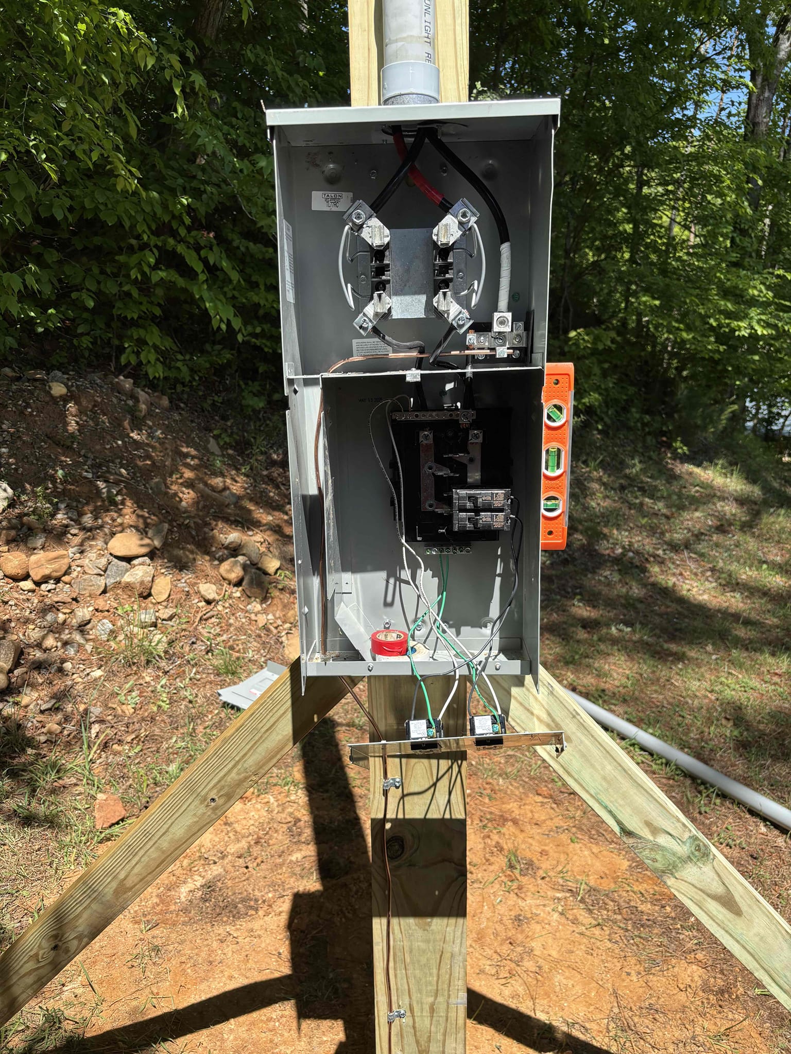 Temporary Power Pole & Meter Base Installation in Lenoir
