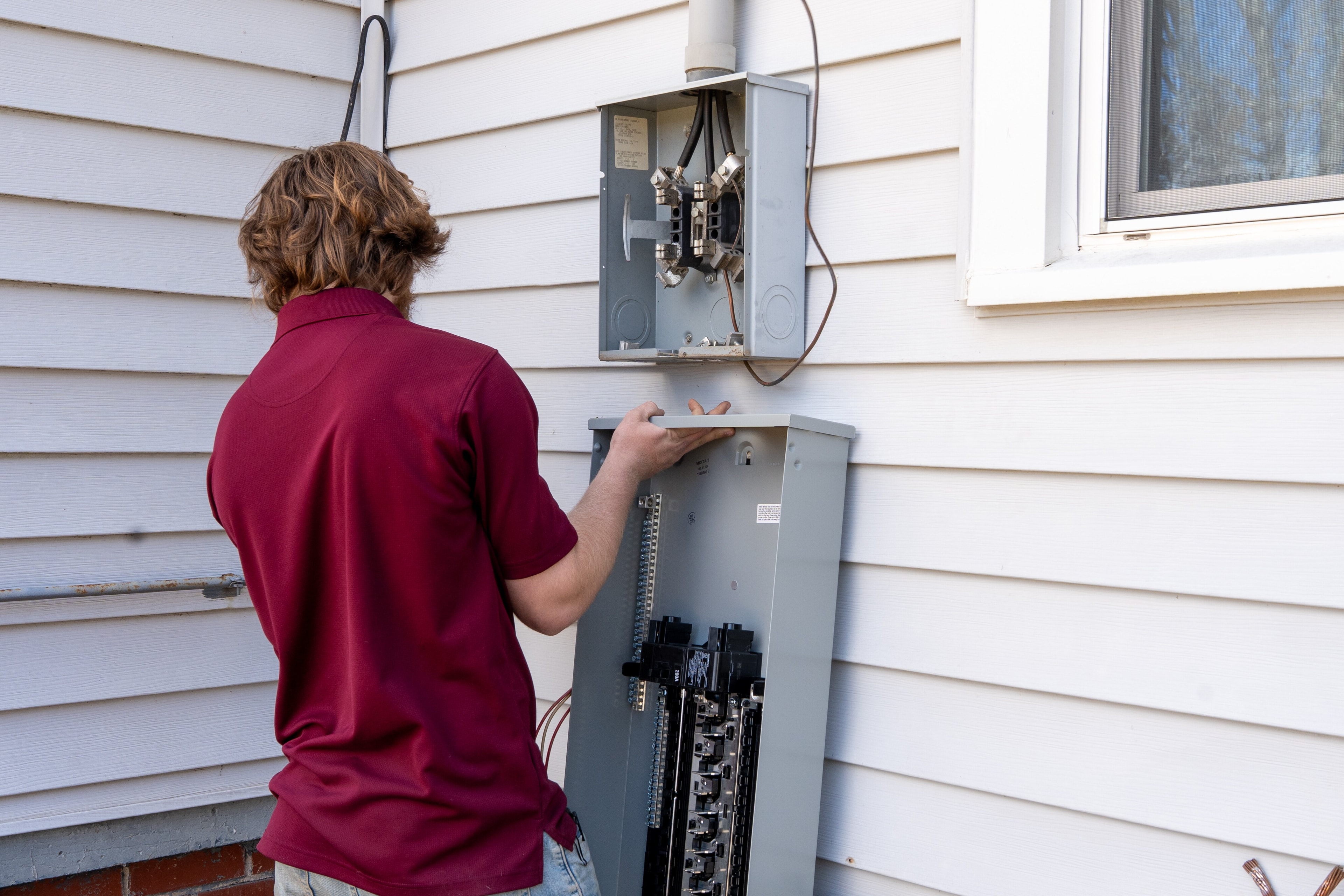 Outdoor electric meter and service equipment replacement